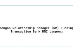 Lowongan Relationship Manager (RM) Funding & Transaction Bank BNI Lampung Tahun 2025 (Apply Now)