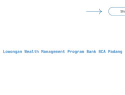 Lowongan Wealth Management Program Bank BCA Padang Tahun 2025 (Resmi)